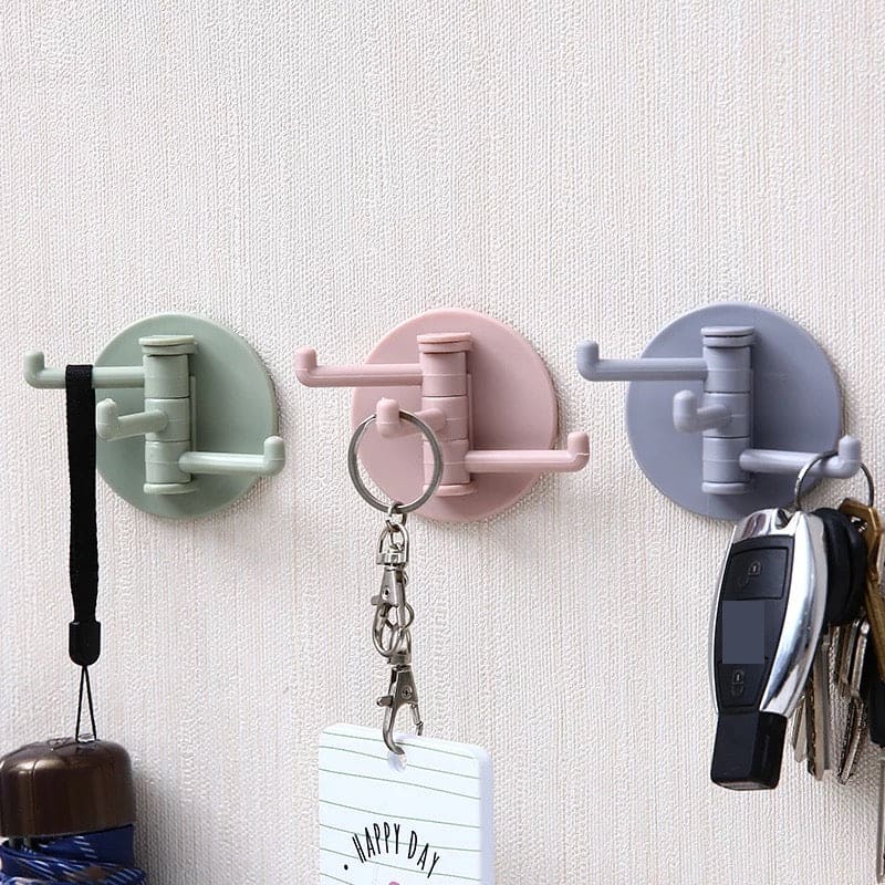 Three Branch Rotating Seamless Adhesive Hook, Strong Bearings Stick Kitchen Wall Hook, Bathroom Hanger, Kitchen Wall Hook Three Branch Rotating Seamless Adhesive Hook, Strong Bearings Stick Kitchen Wall Hook, Bathroom Hanger, Kitchen Wall Hook